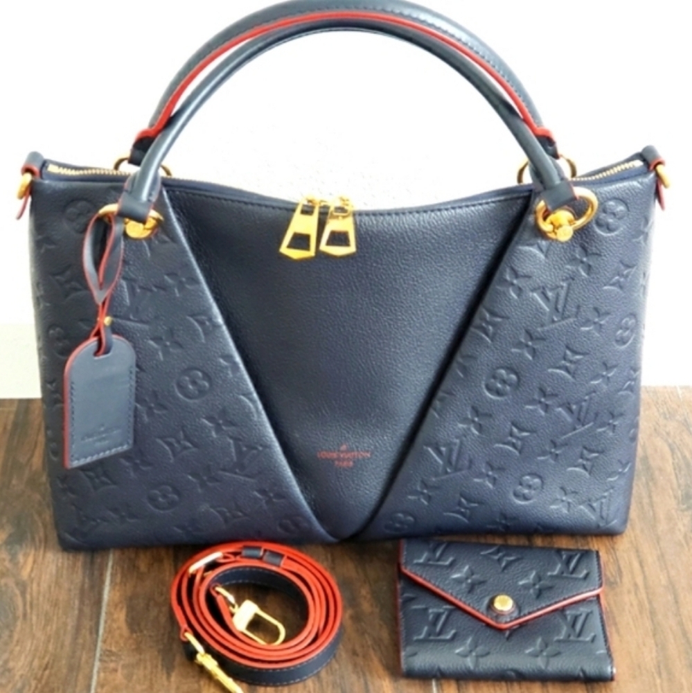 Louis Vuitton Empreinte VTote MM And Matching Victorine Wallet Marine Rouge - Picture 15 of 15